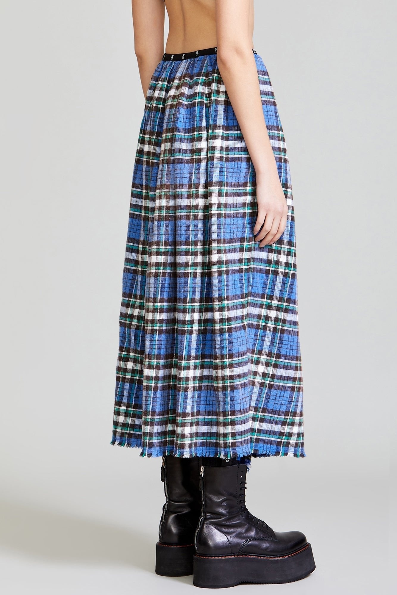 KILT SKIRT - BLUE/GREEN PLAID - 5