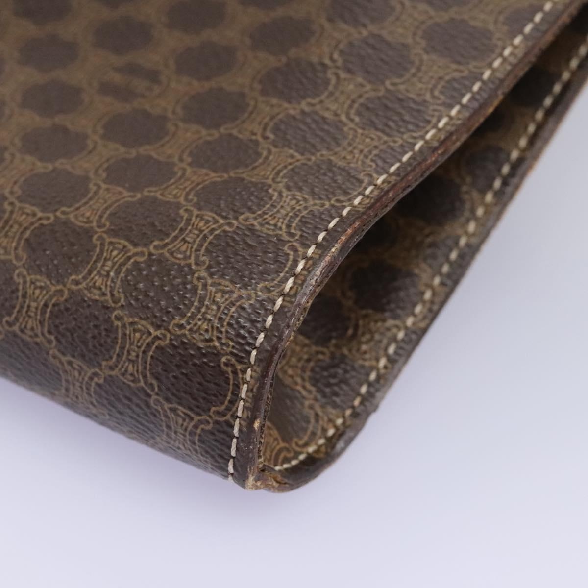 CELINE Macadam Canvas Shoulder Bag Pvc Brown Gold - 14