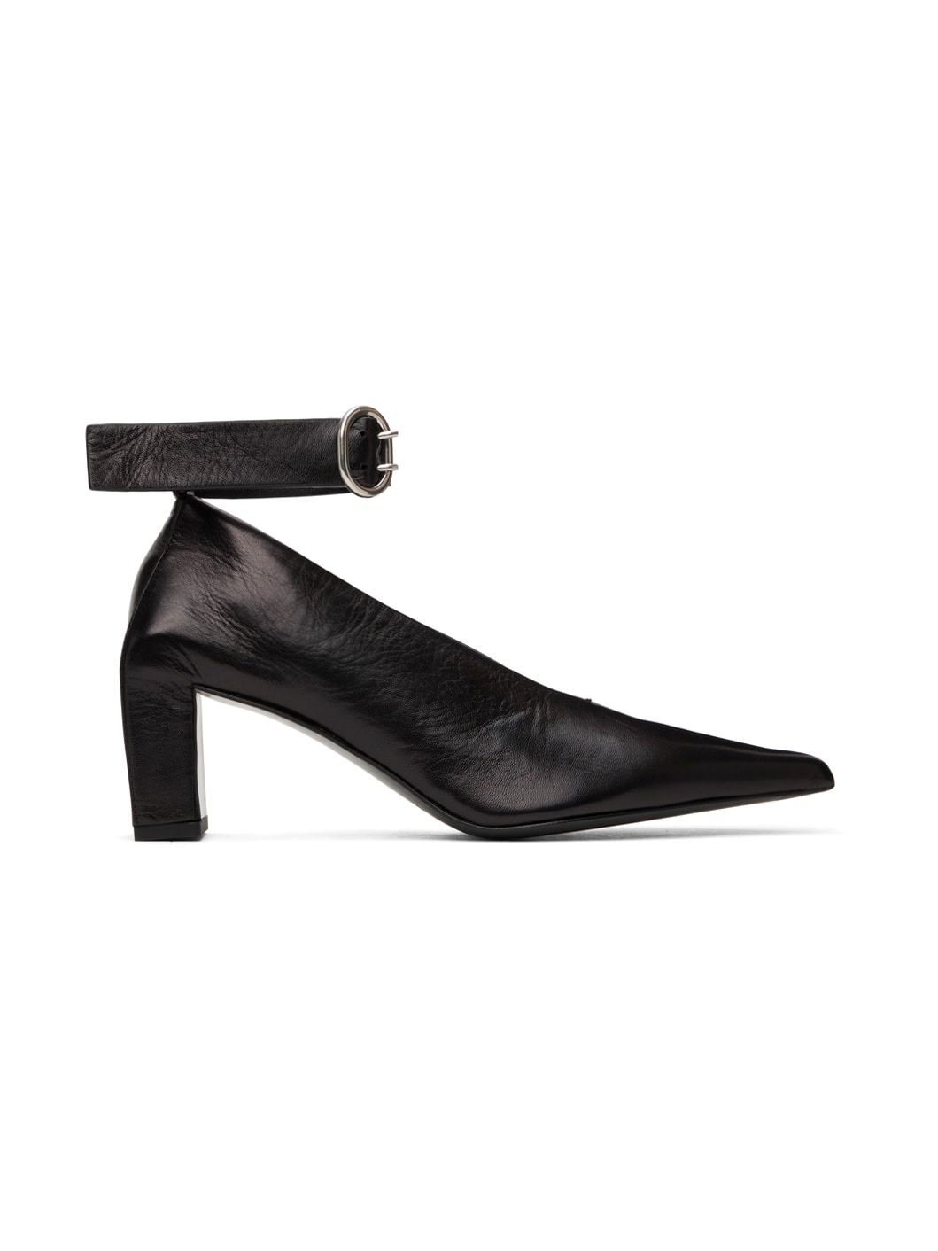 Black Pin-Buckle Heels - 1