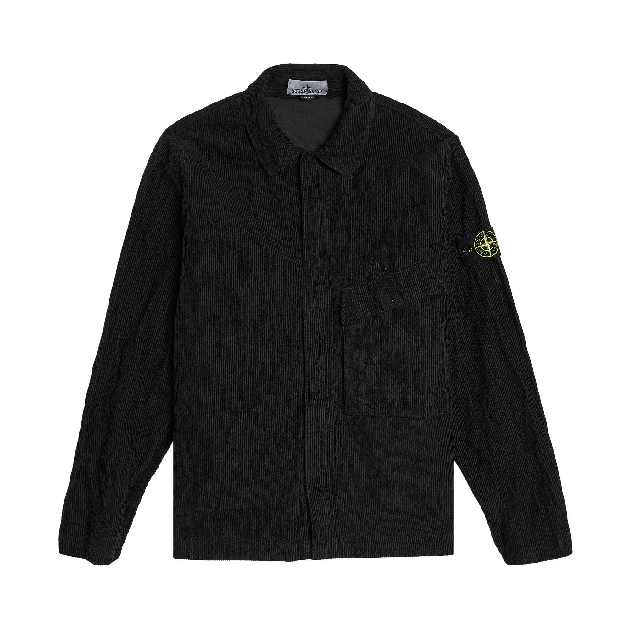 Stone Island Cotton-Nylon Corduroy 500 Overshirt 'Black' - 1