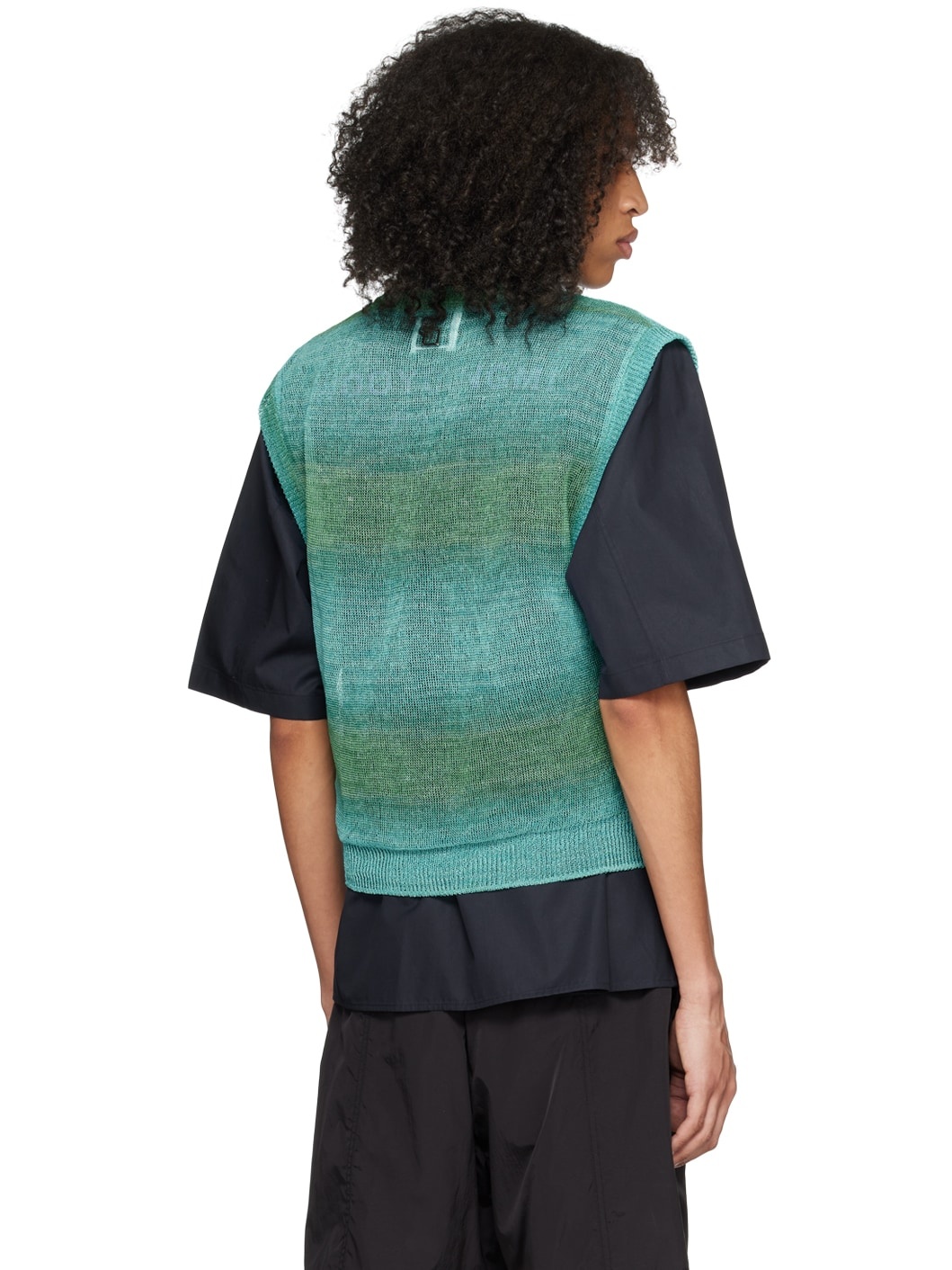 Green & Blue Gradient Stripe Vest - 3