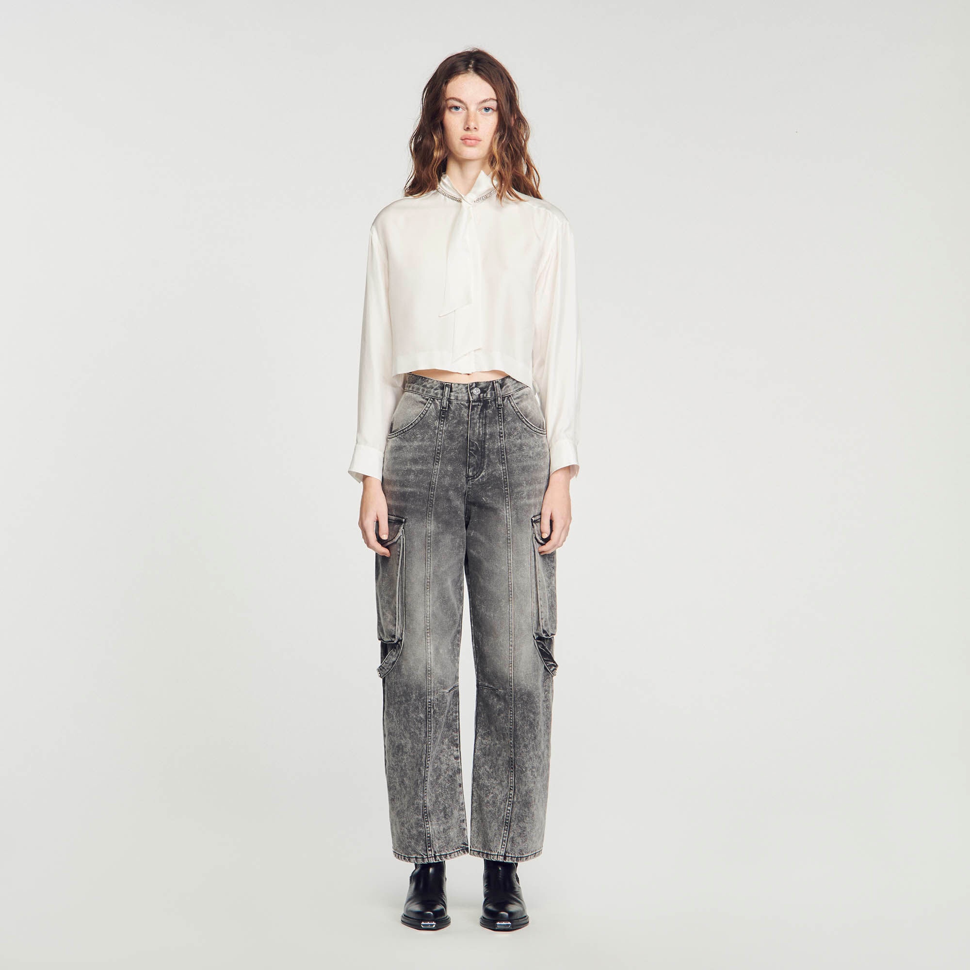 FADED CARGO JEANS - 3