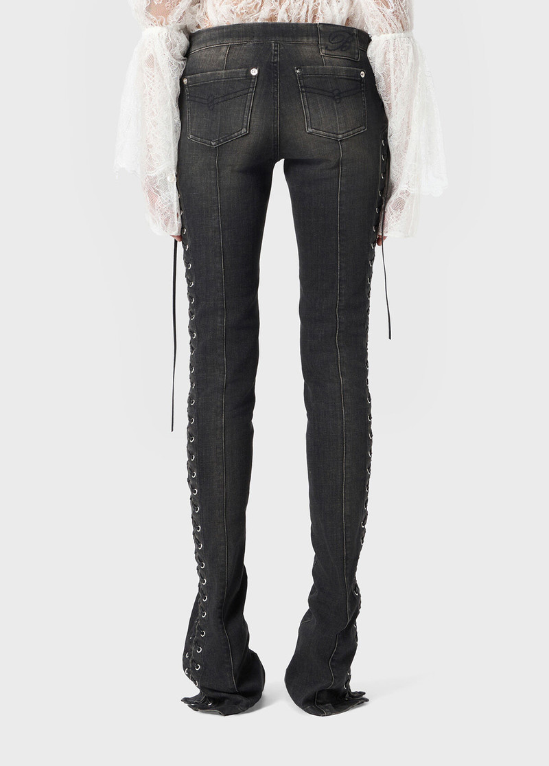 SLIM FIT JEANS WITH EYELETS AND LACES 3