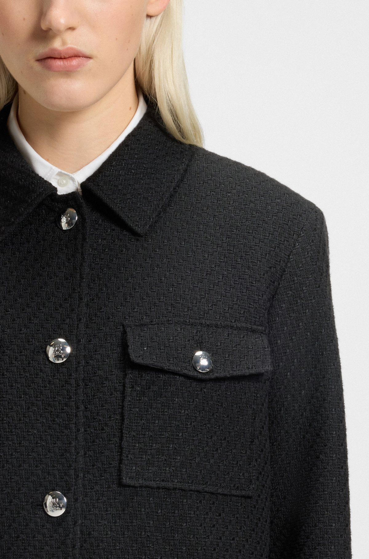 REGULAR-FIT BLAZER IN SOFT BOUCLÉ - 5