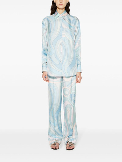 PUCCI abstract-print silk twill trousers outlook