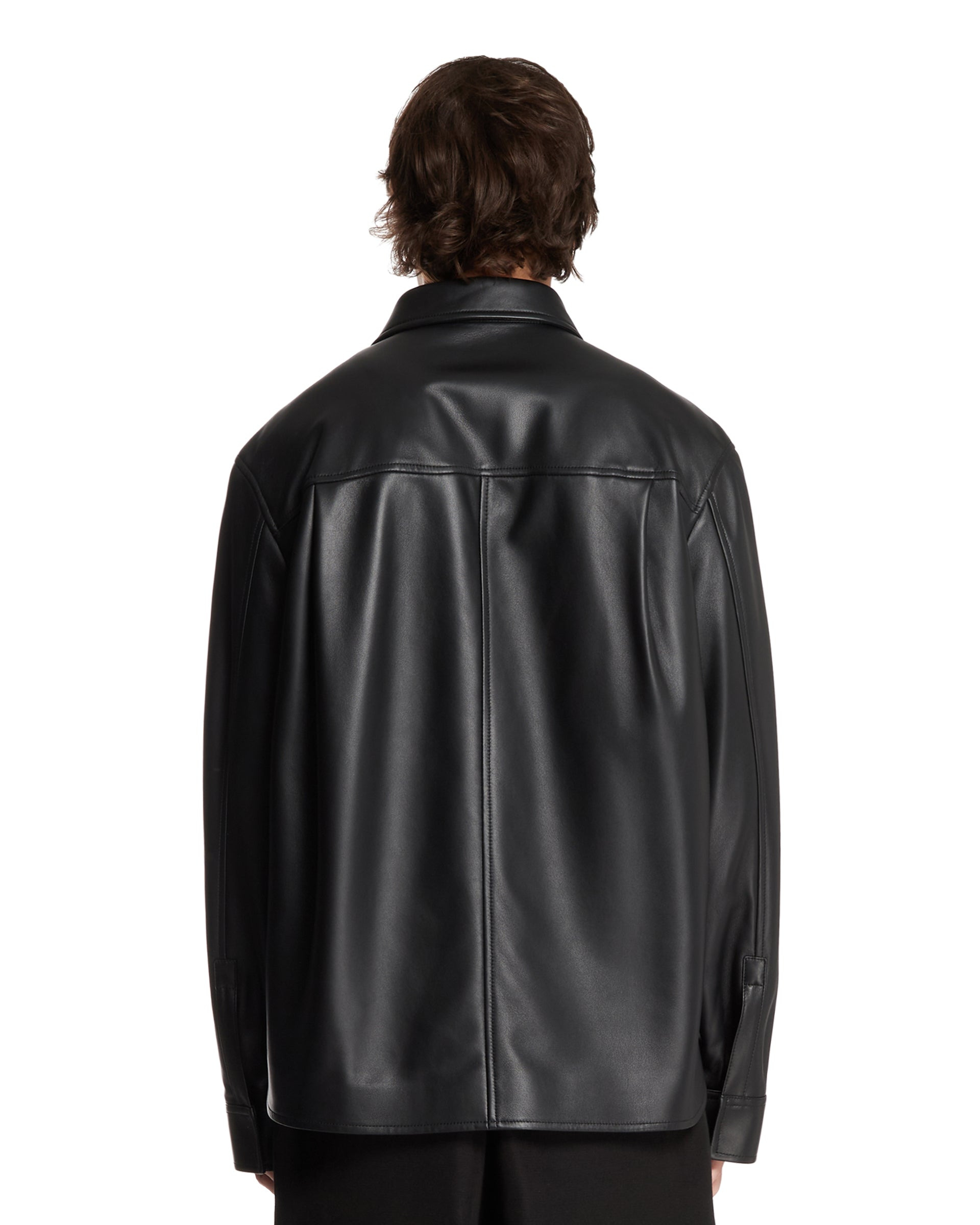 Black Leather Overshirt - 3