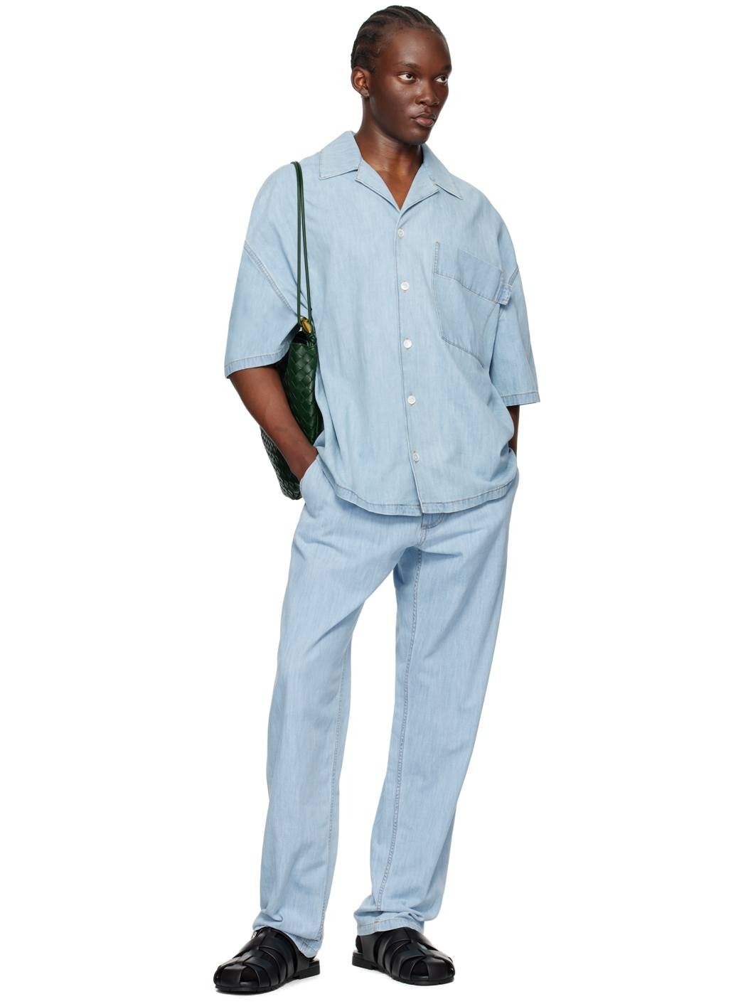 Blue Light Bleached Elasticized Jeans - 4