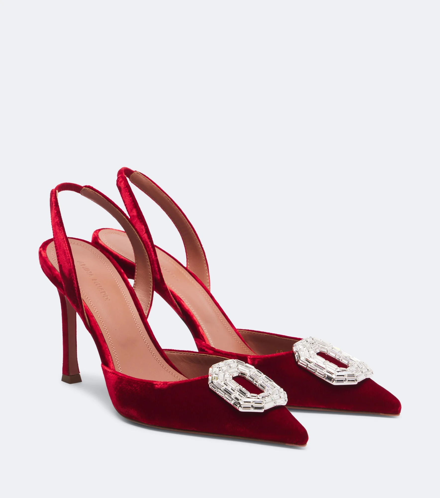 Camelia embellished velvet slingback pumps - 1