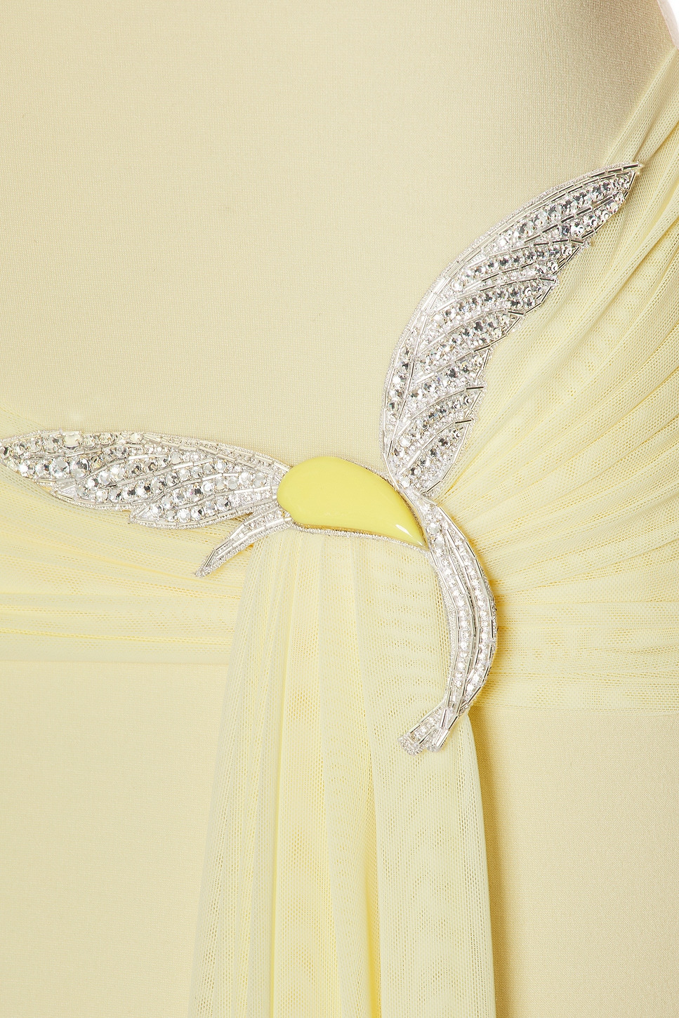 Sleeveless Bird Drape Mini Dress - 4