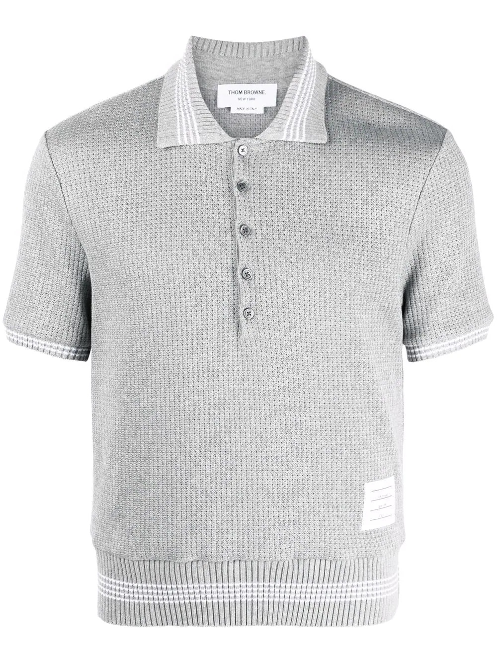 waffle-knit polo shirt - 1