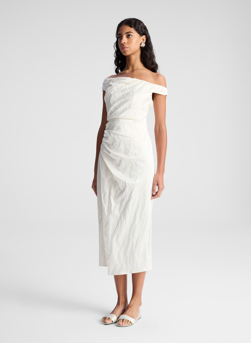 Camille Off Shoulder Satin Dress 5