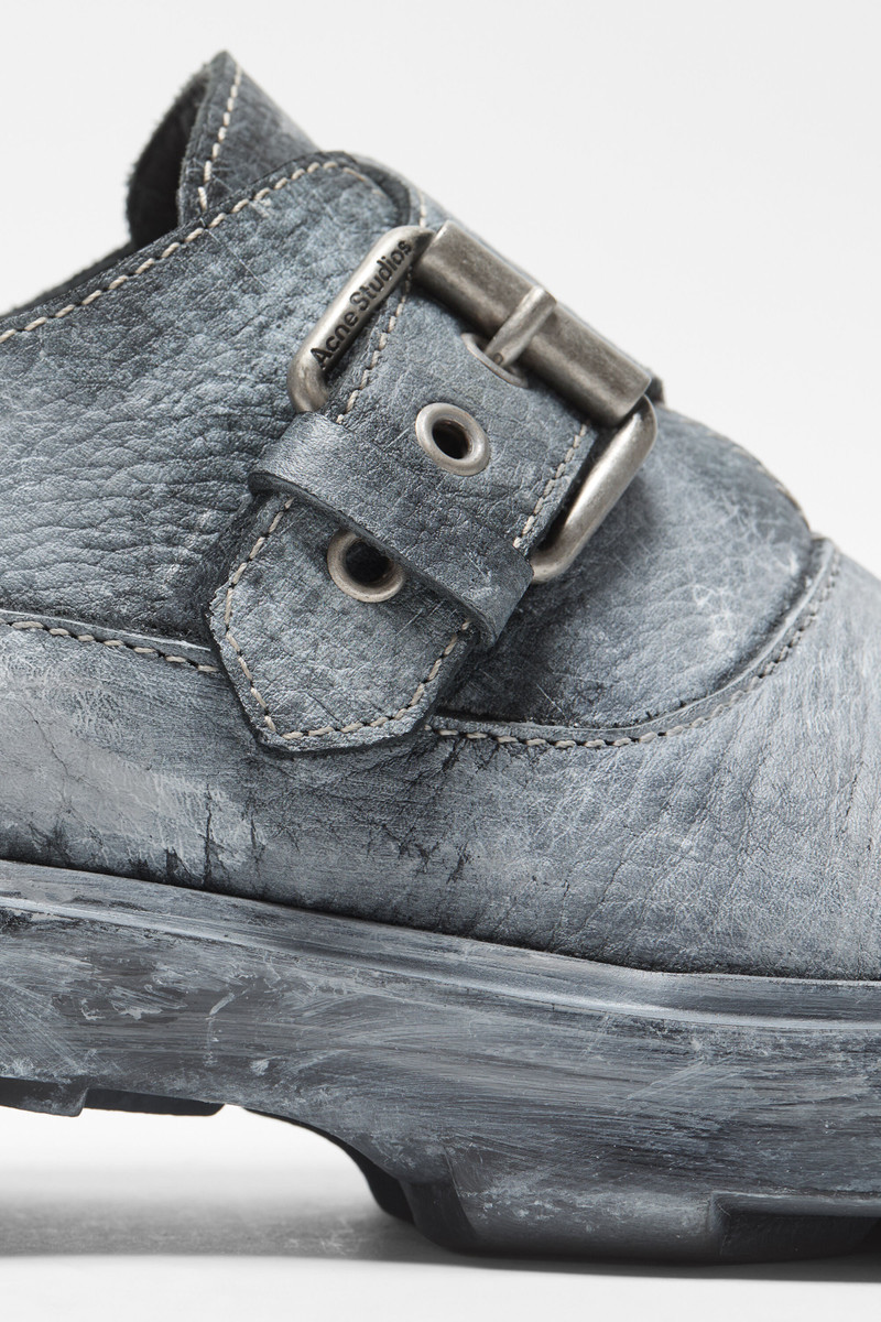 Buckle leather shoes - Black/grey 4