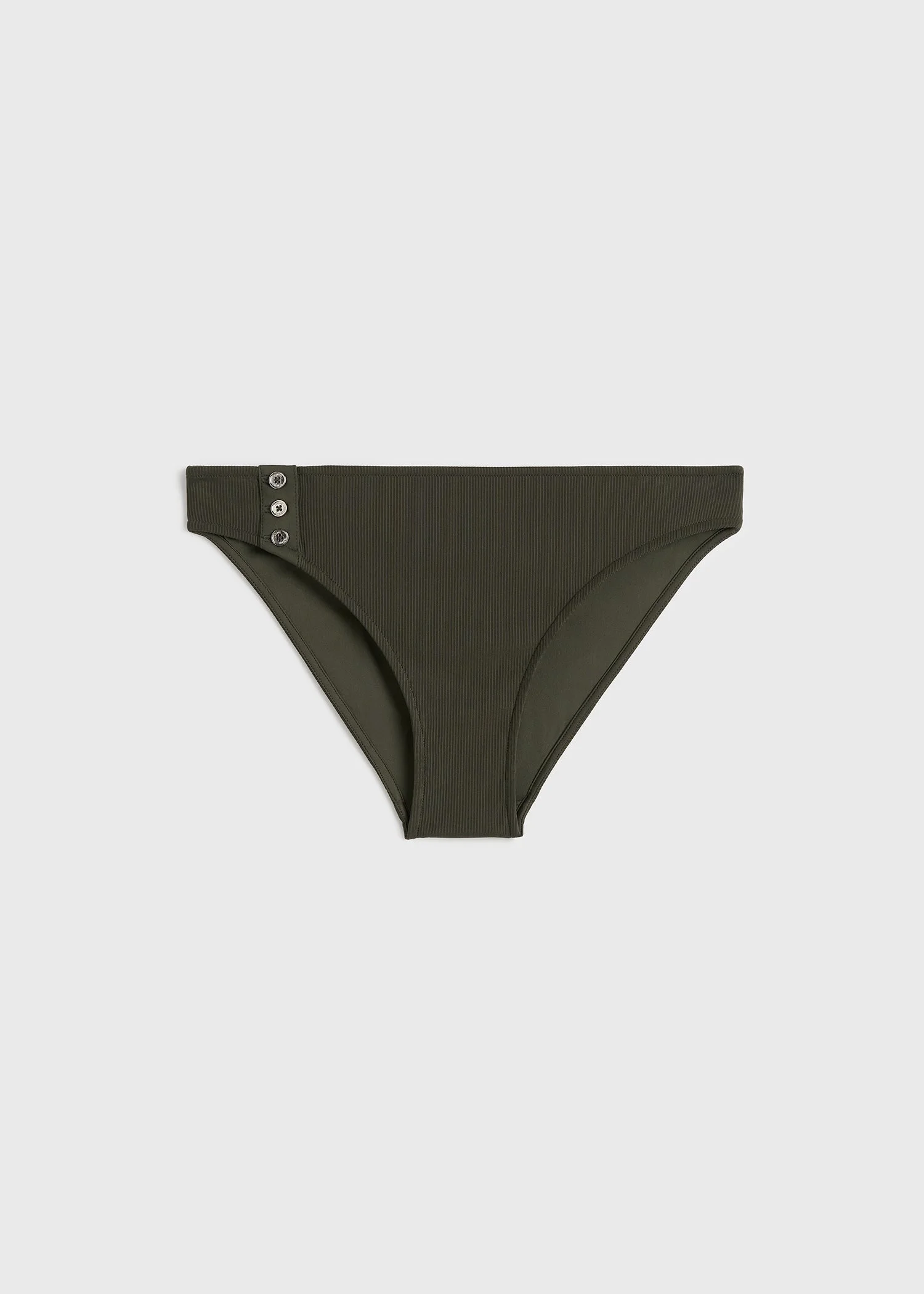 Ribbed bikini bottom dark green - 1