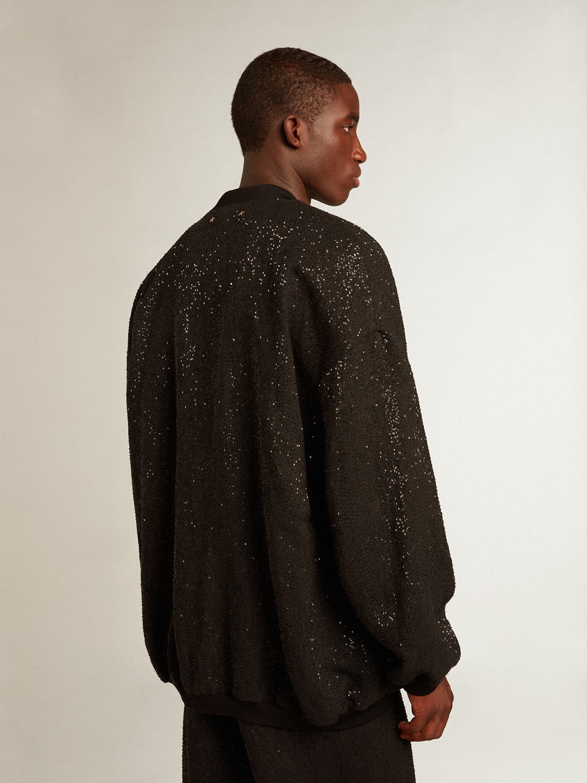 Men’s black sequined cardigan-jacket - 4