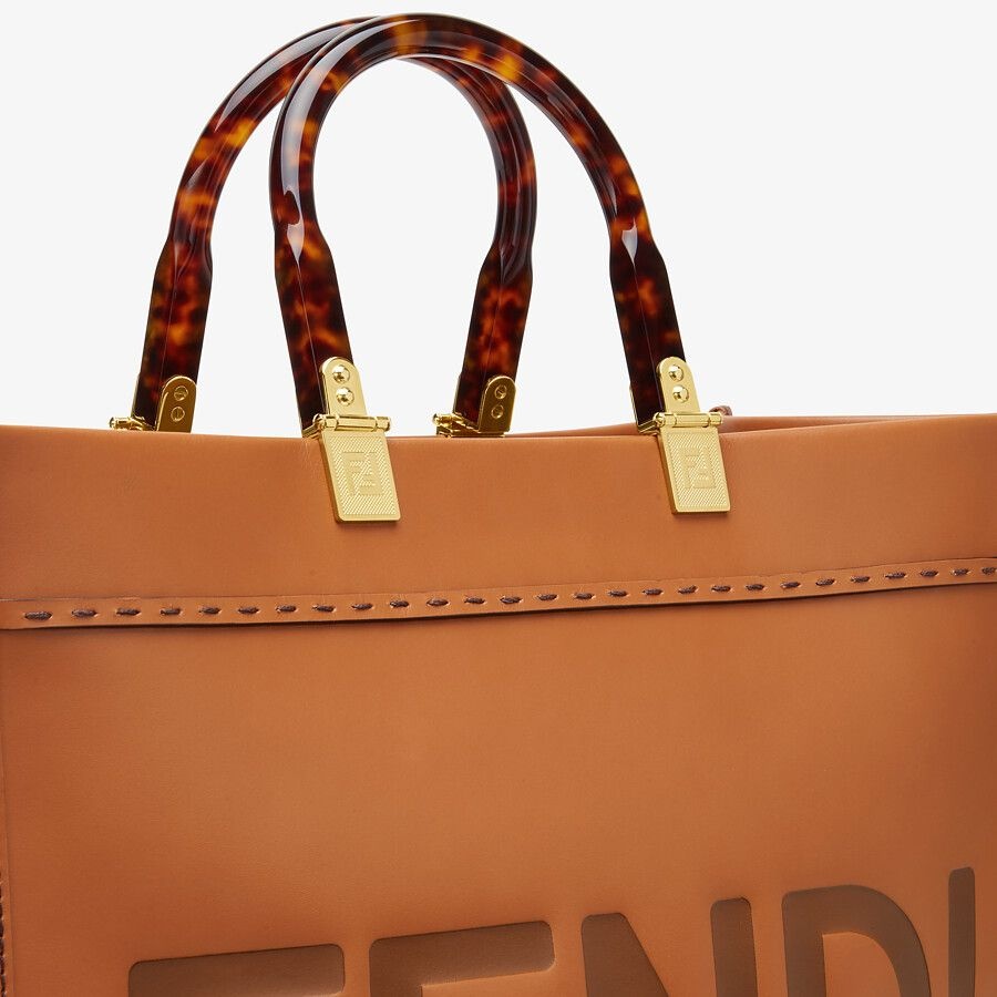 Brown leather shopper - 6