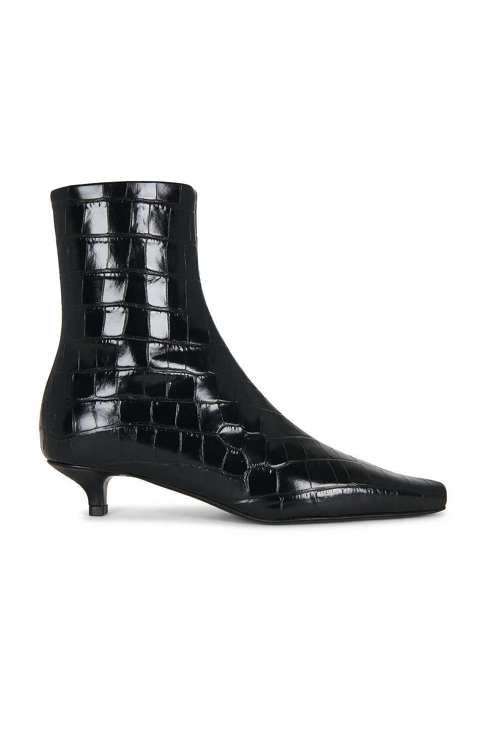 Slim Croco Embossed Ankle Boot - 1