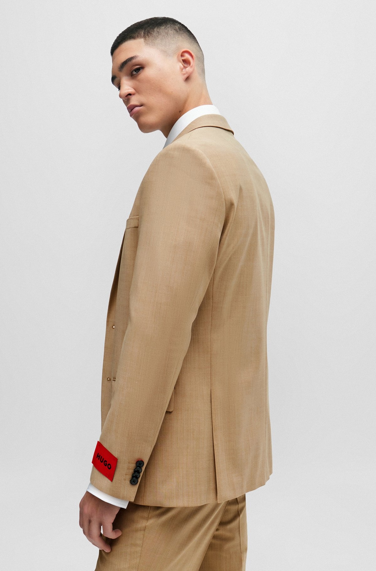 SLIM-FIT JACKET IN PATTERNED SUPER-FLEX FABRIC - 6