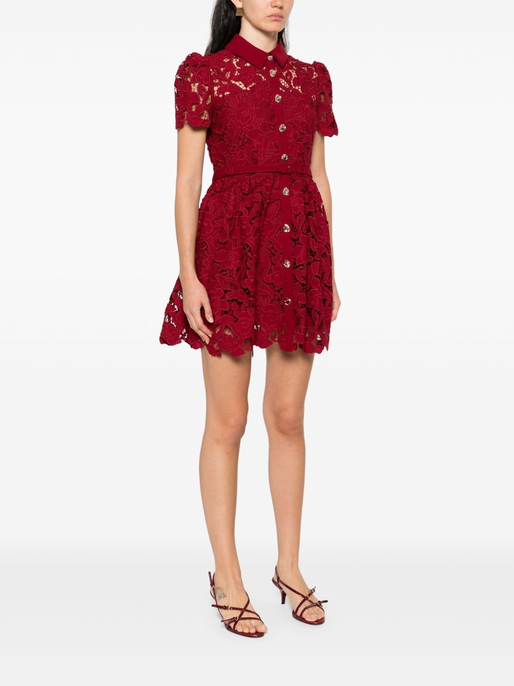 floral-lace mini dress - 3