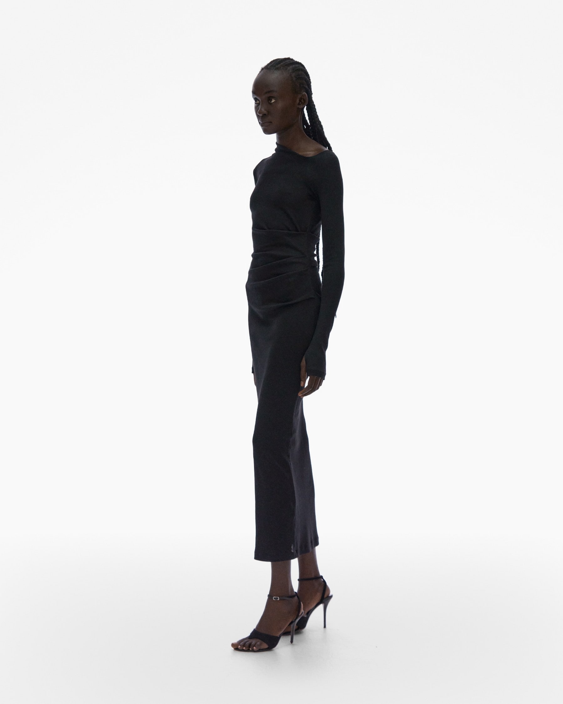 RIB ASYMMETRIC DRESS - 5