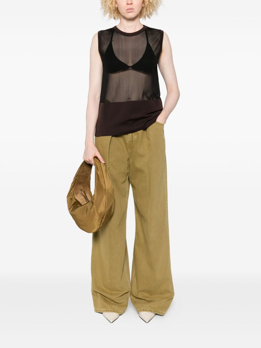 pleated cotton jeans - 2