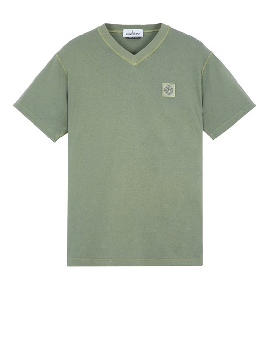 23857 COTTON JERSEY_GARMENT DYED 'FISSATO' TREATMENT OLIVE GREEN - 1