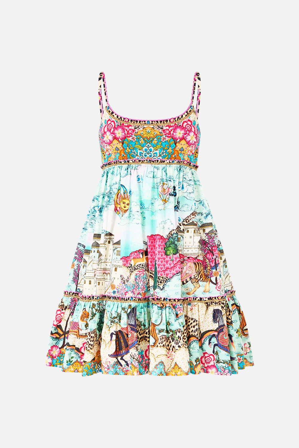 SHORT DRESS WITH JERSEY BODICE - 1