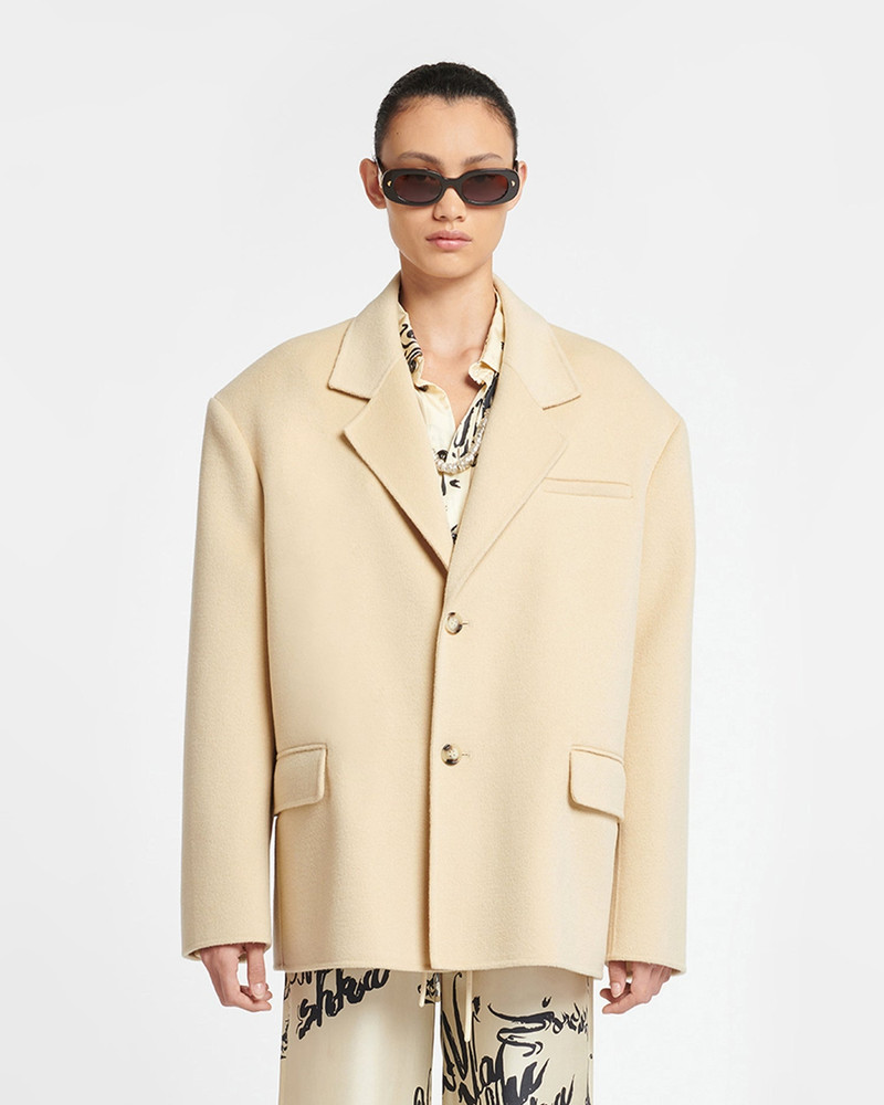 Double Wool And Silk Blend Blazer 1