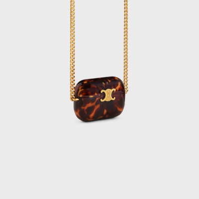 CELINE AIRPODS PRO CASE ON CHAIN in resin outlook