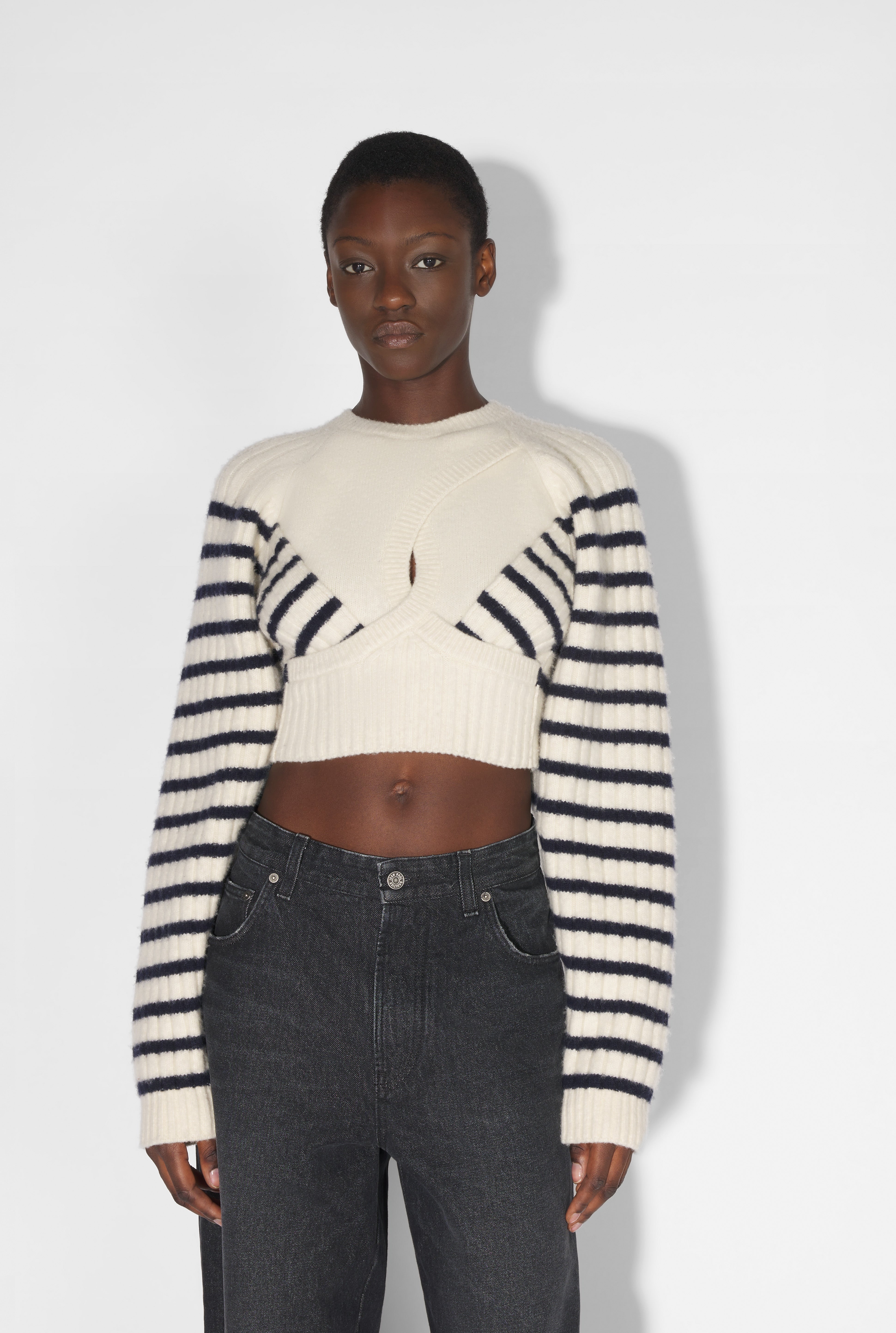 THE CRISS CROSS KNIT MARINIÈRE SWEATER - 1