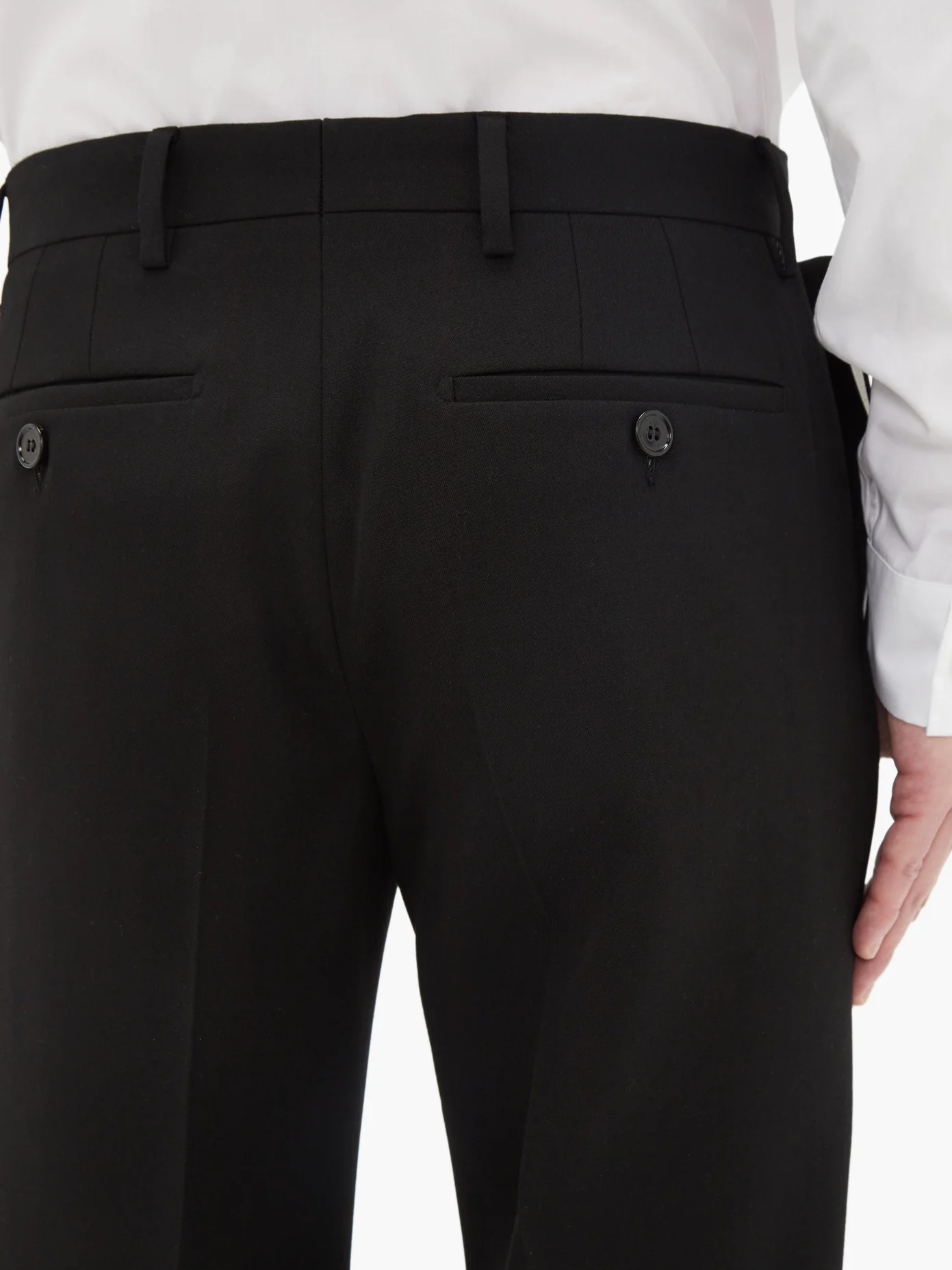 Double-pocket wool straight-leg trousers - 5