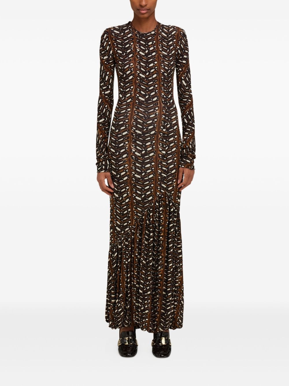leaf-print maxi dress - 2