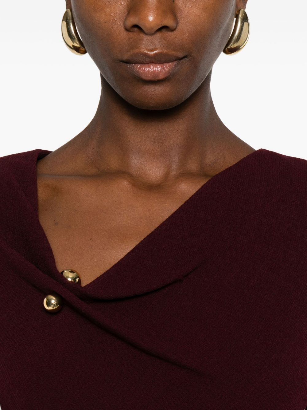 belted cowl-neck dress - 5