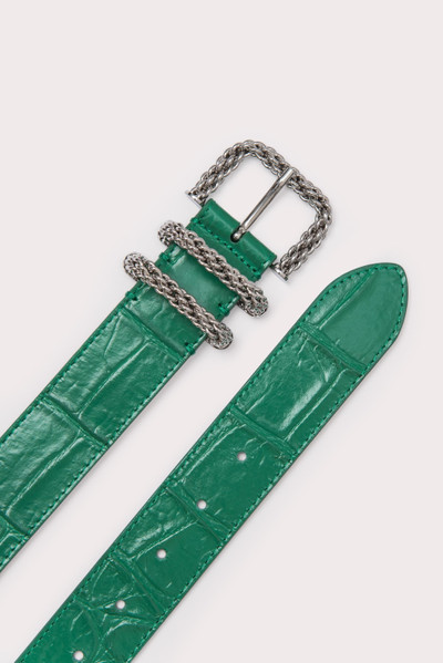 BY FAR Katina Clover Green Maxi Croco Embossed Leather outlook
