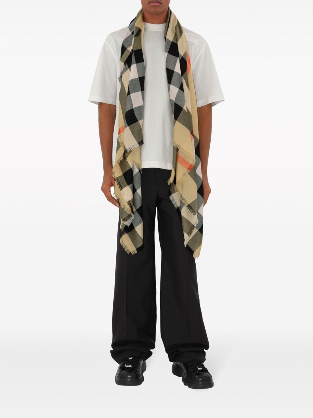 House Check cashmere-blend scarf - 5