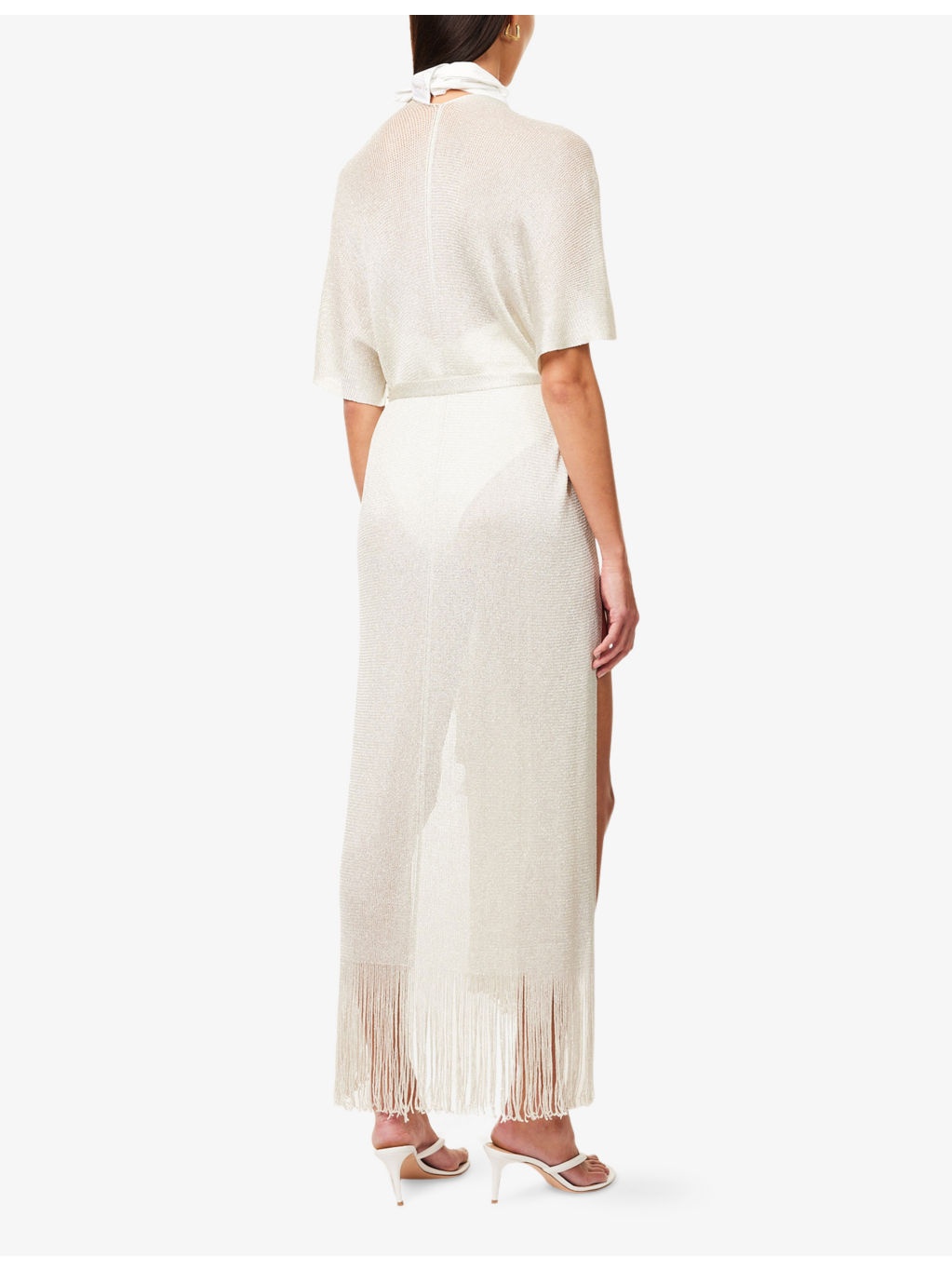 Zarelia Fringed Knitted Vest - 4
