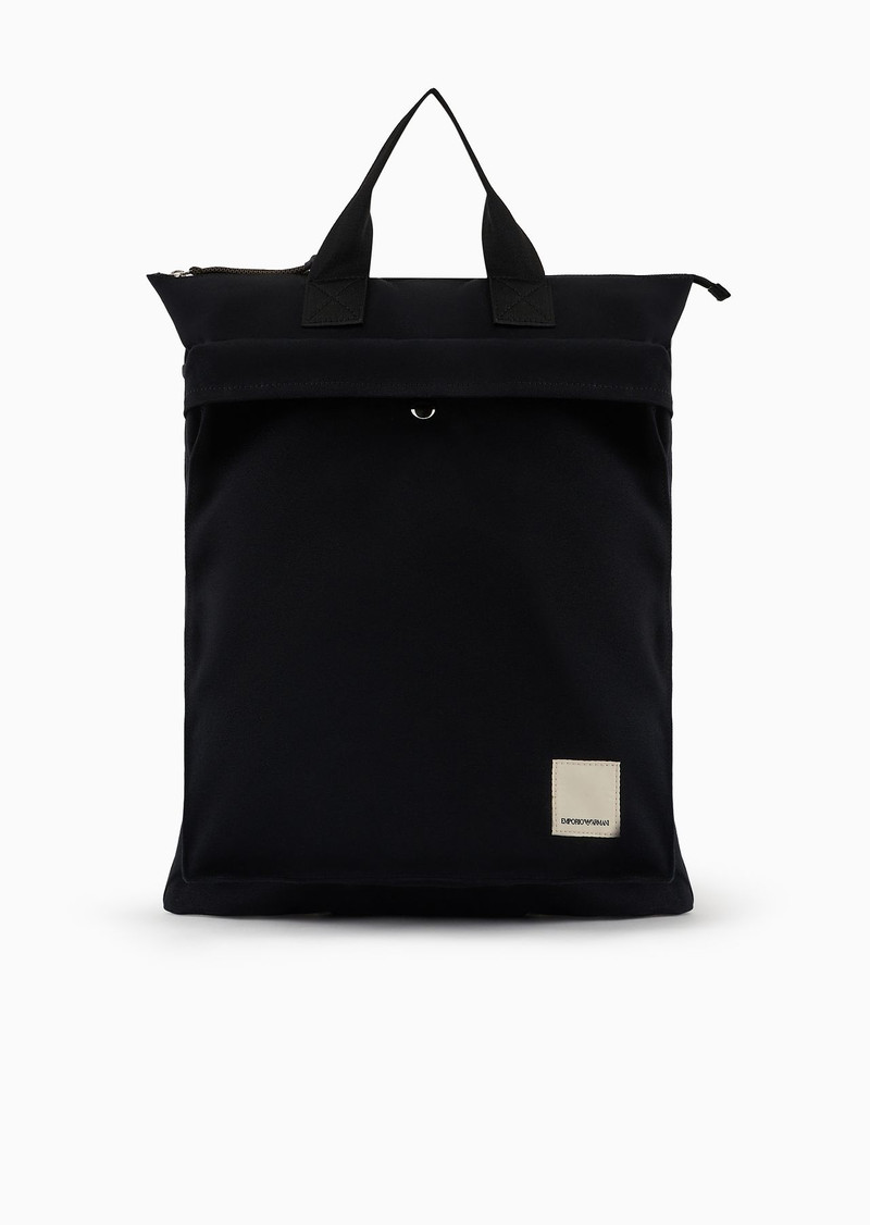 Emporio Armani Sustainability Values Capsule Collection organic canvas drawstring tote bag 1