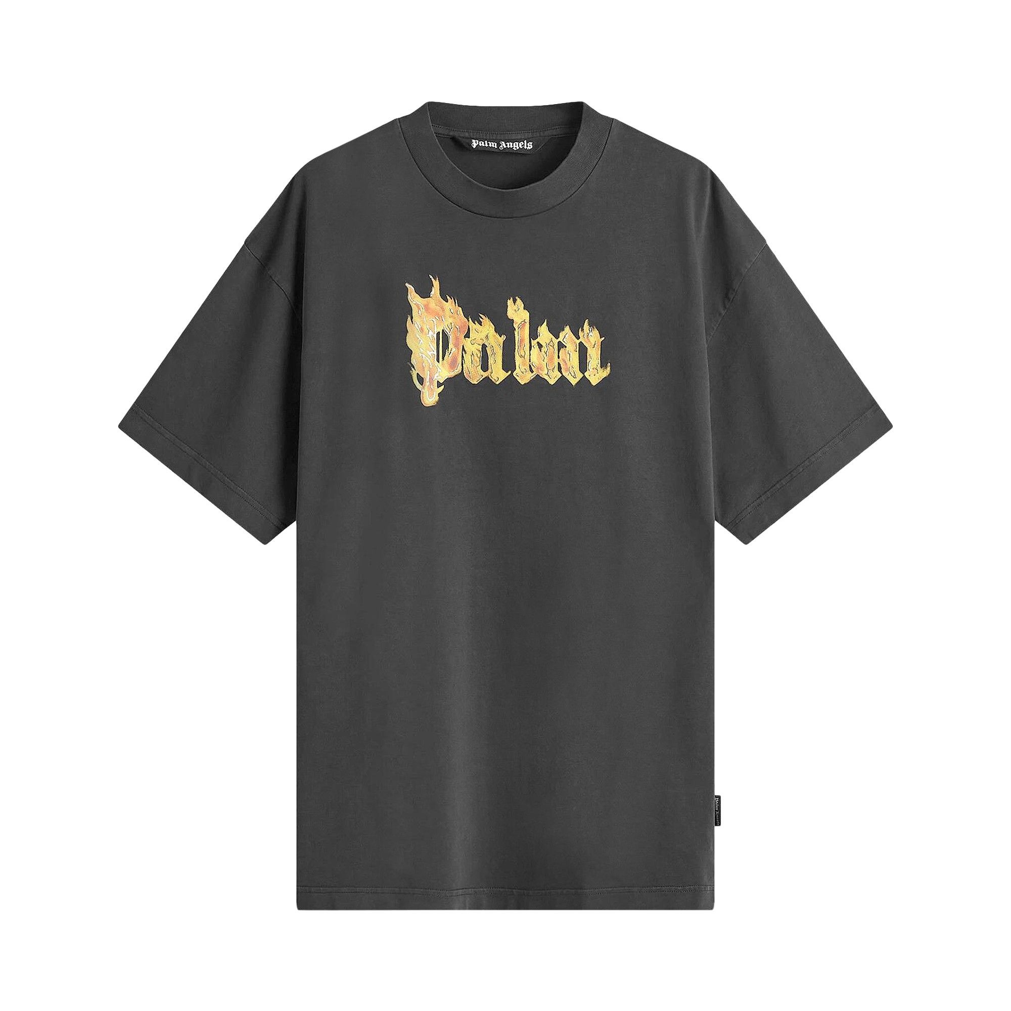 Palm Angels Burning Logo Tee 'Black/Gold' - 1