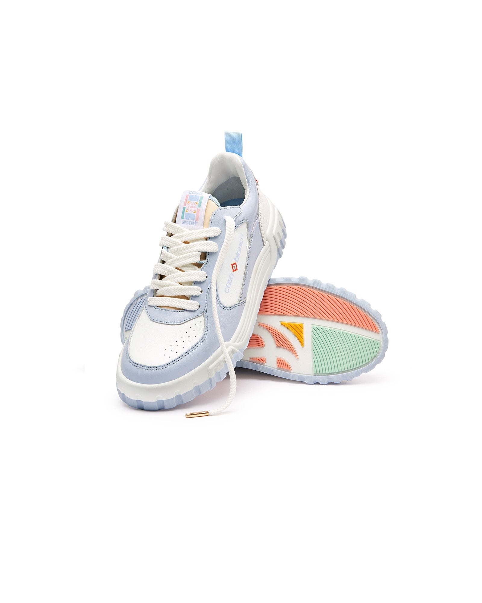CASABLANCA Mens The Court White & Powder Blue Sneaker