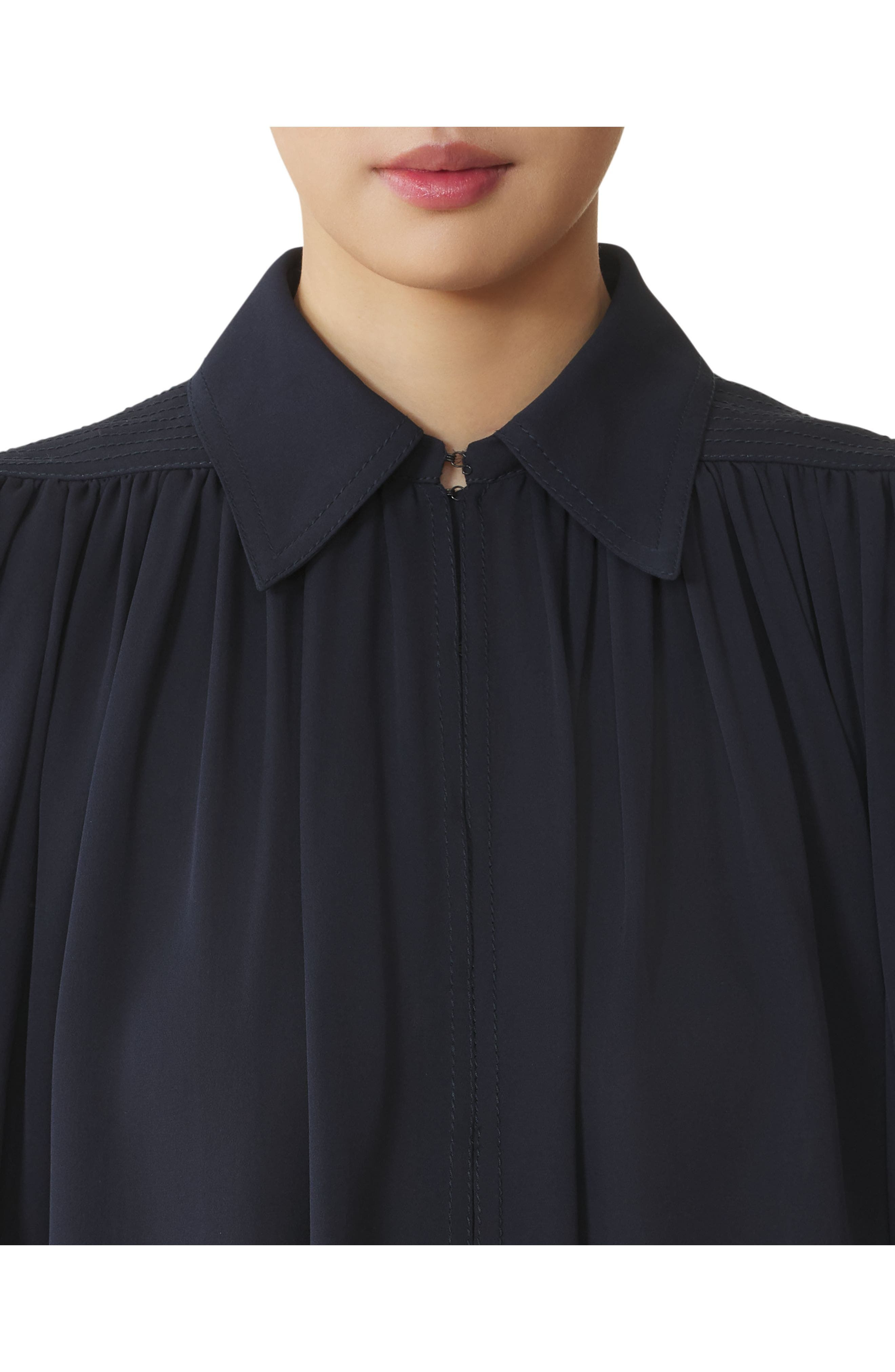 Lanvin Top In Silk Georgette in Black Navy at Nordstrom - 5