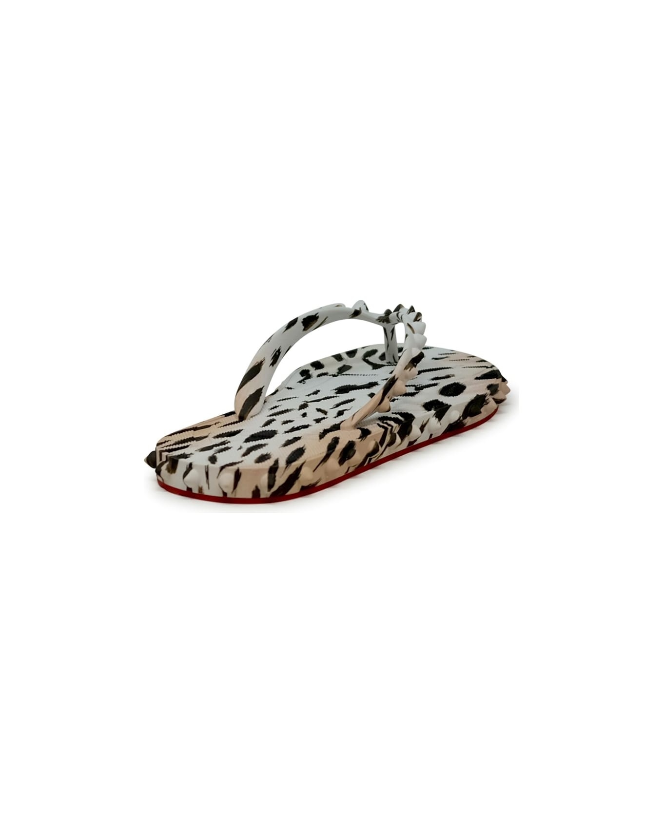 Christian Louboutin Vintage Rose Rubber Super Loubi Flat Flip Thongs - 3