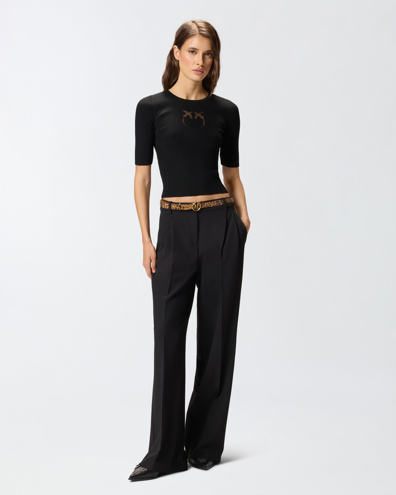 SHORT-SLEEVED WOOL SWEATER WITH LOGO 5