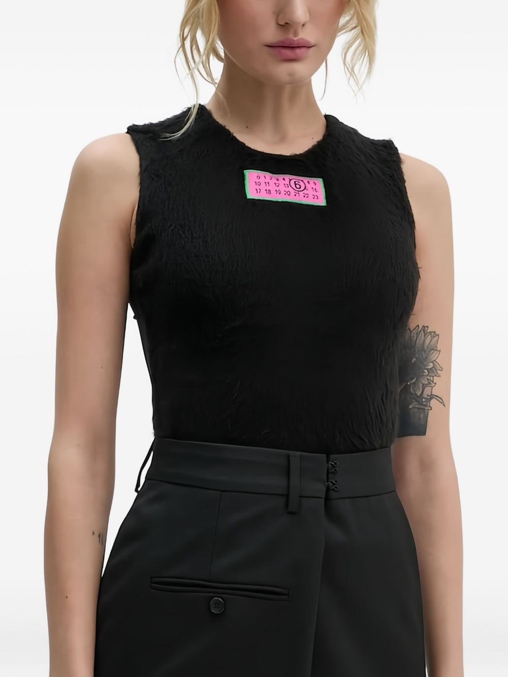logo-patch sleeveless top - 4