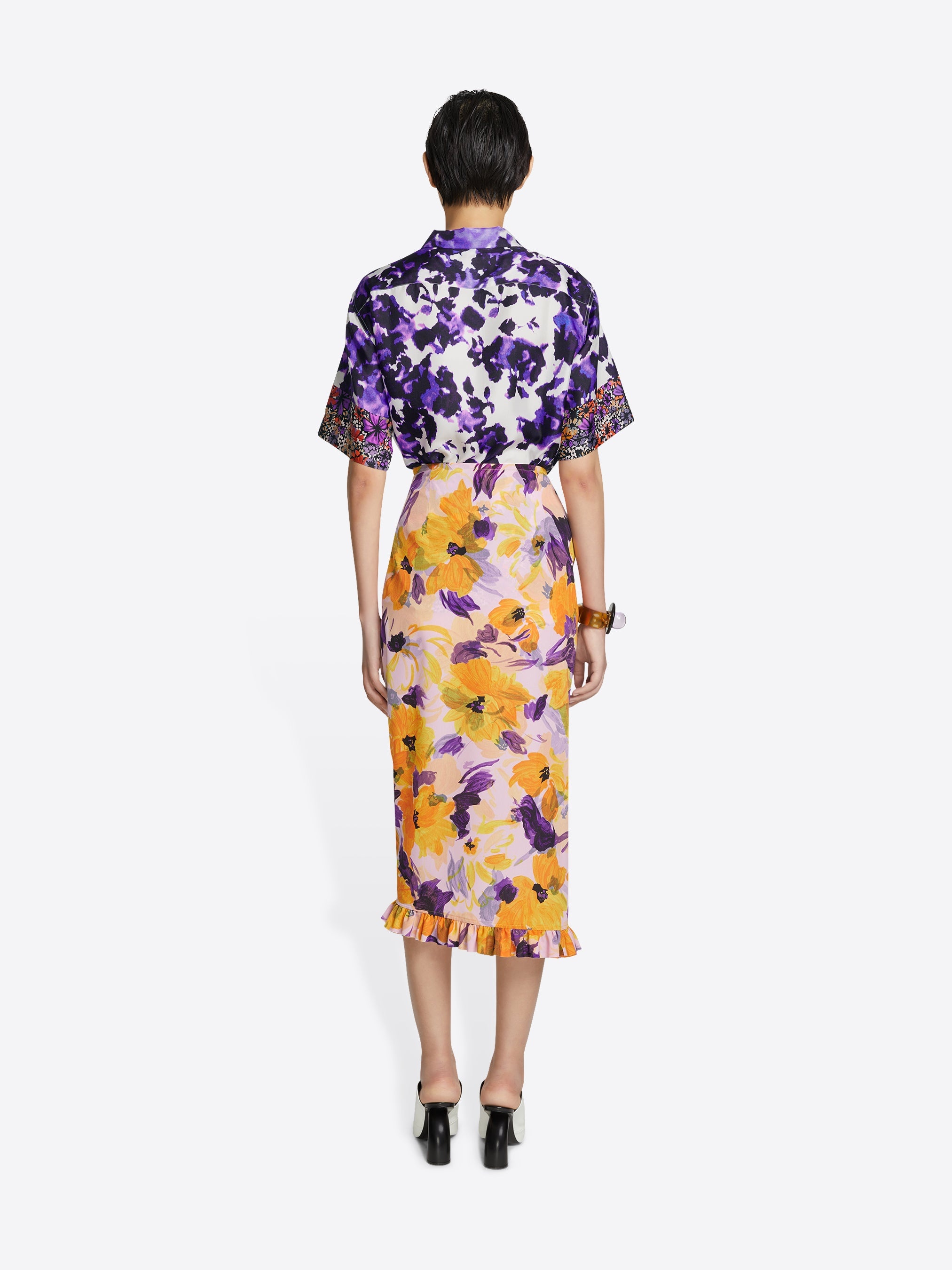 FLORAL RUFFLE SKIRT - 4