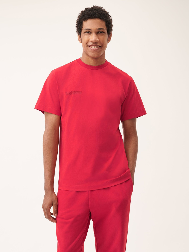 PANGAIA Mens 365 Midweight T-shirt - Red outlook