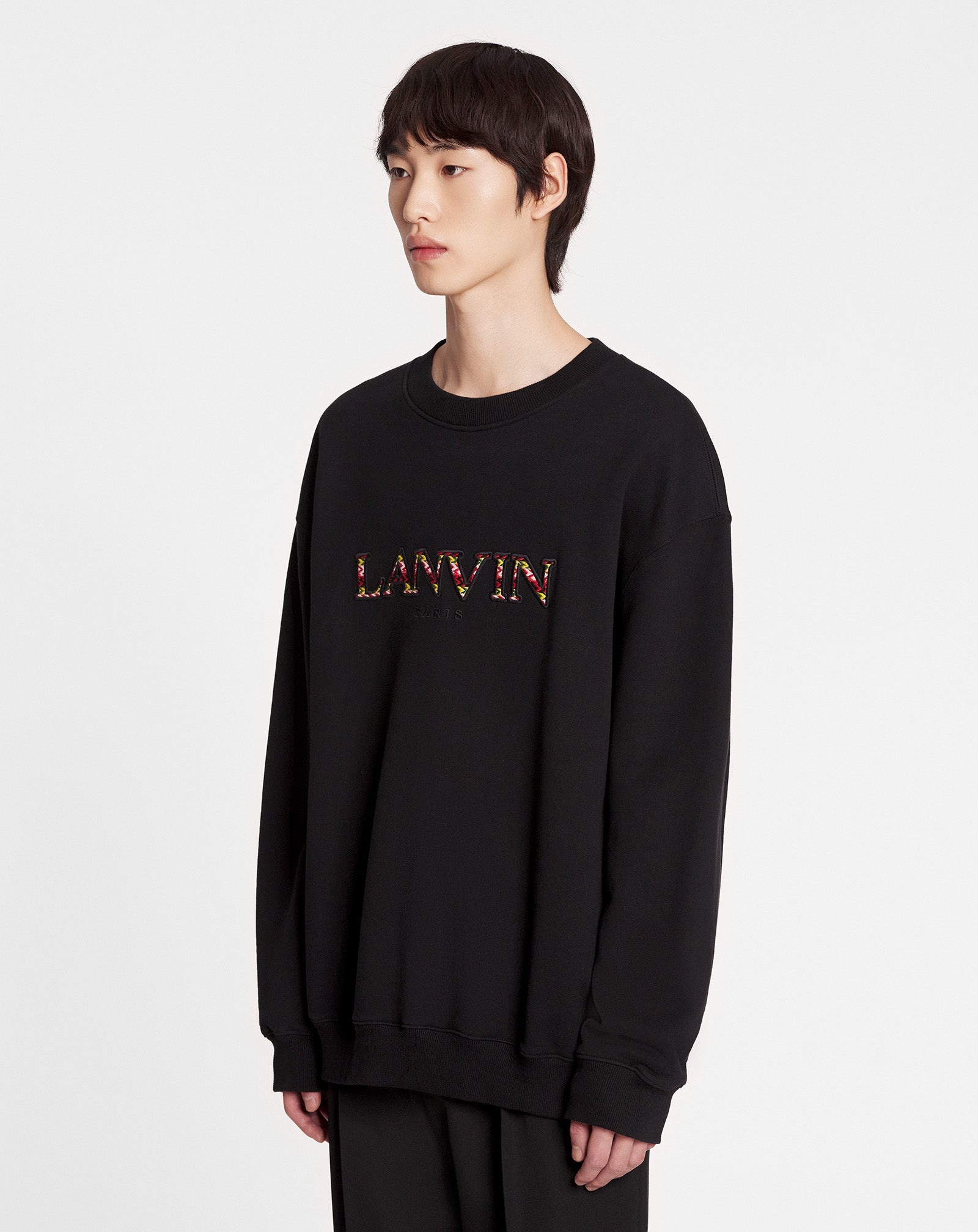 OVERSIZED EMBROIDERED LANVIN CURB SWEATSHIRT - 3