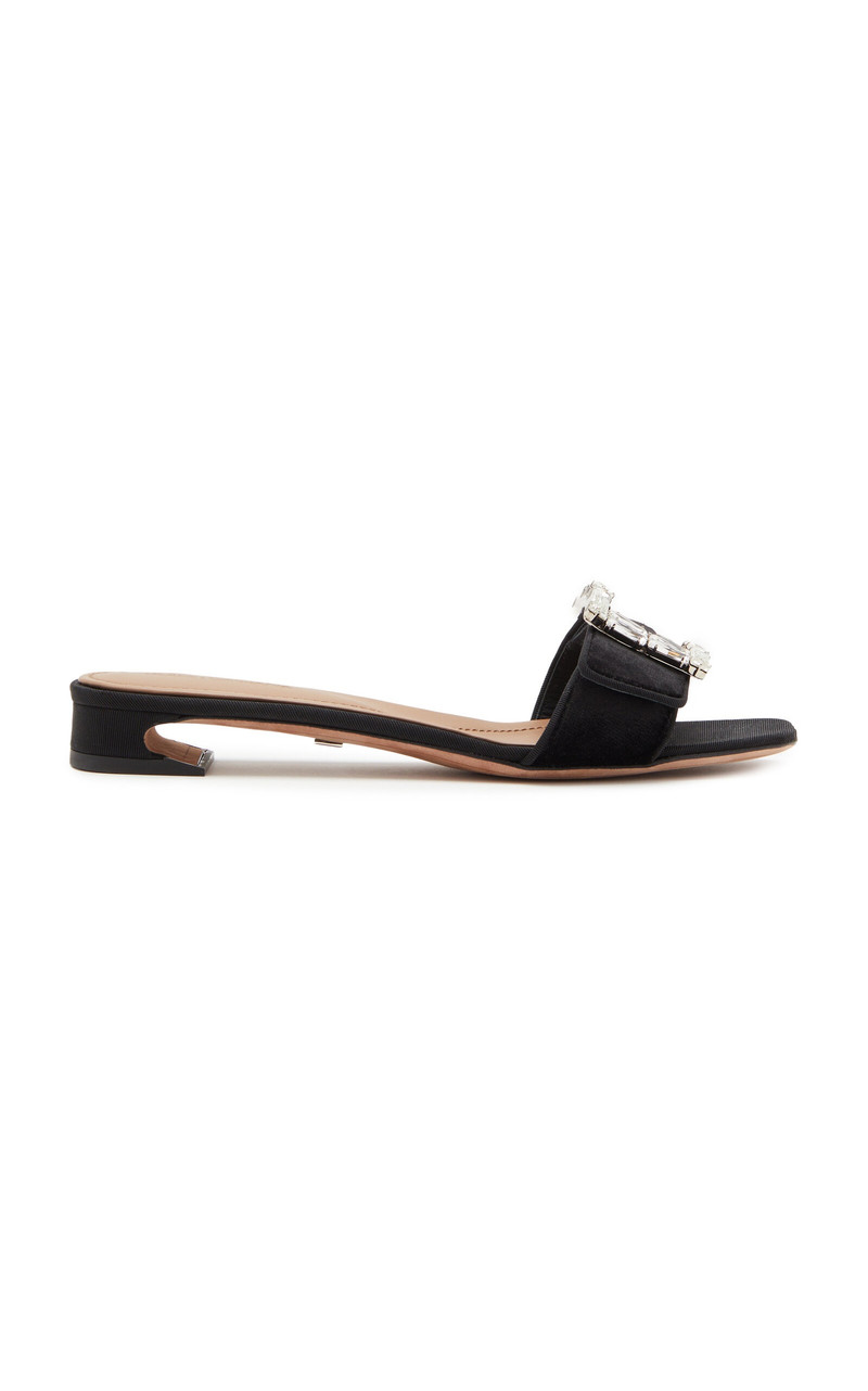 Buckled Velvet Sandals black - 1