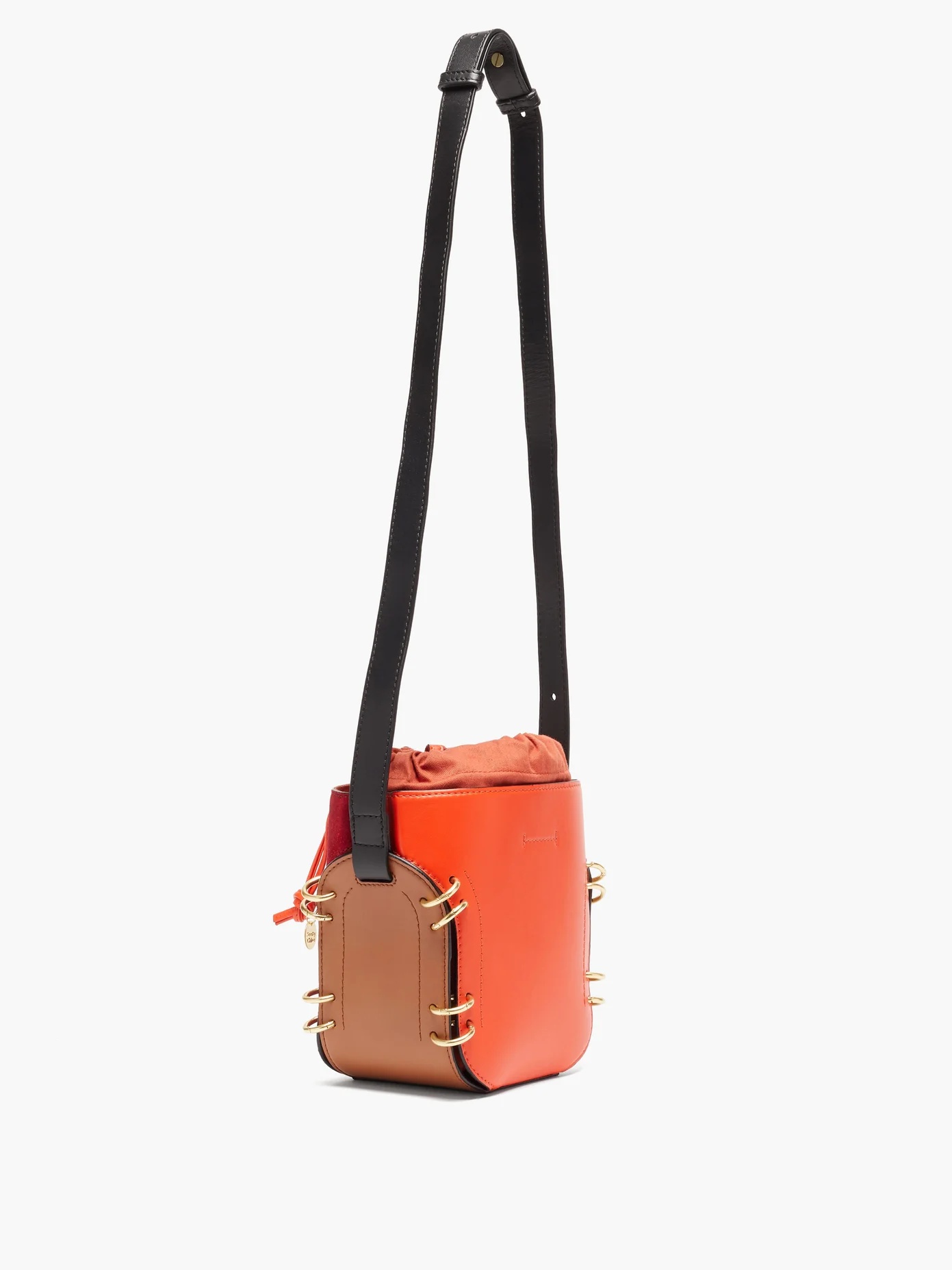 Alvy ring-embellished suede and leather bucket bag - 4