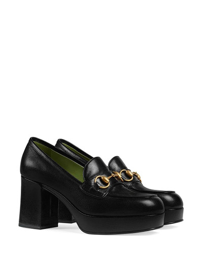 GUCCI Leather platform loafer with Horsebit outlook