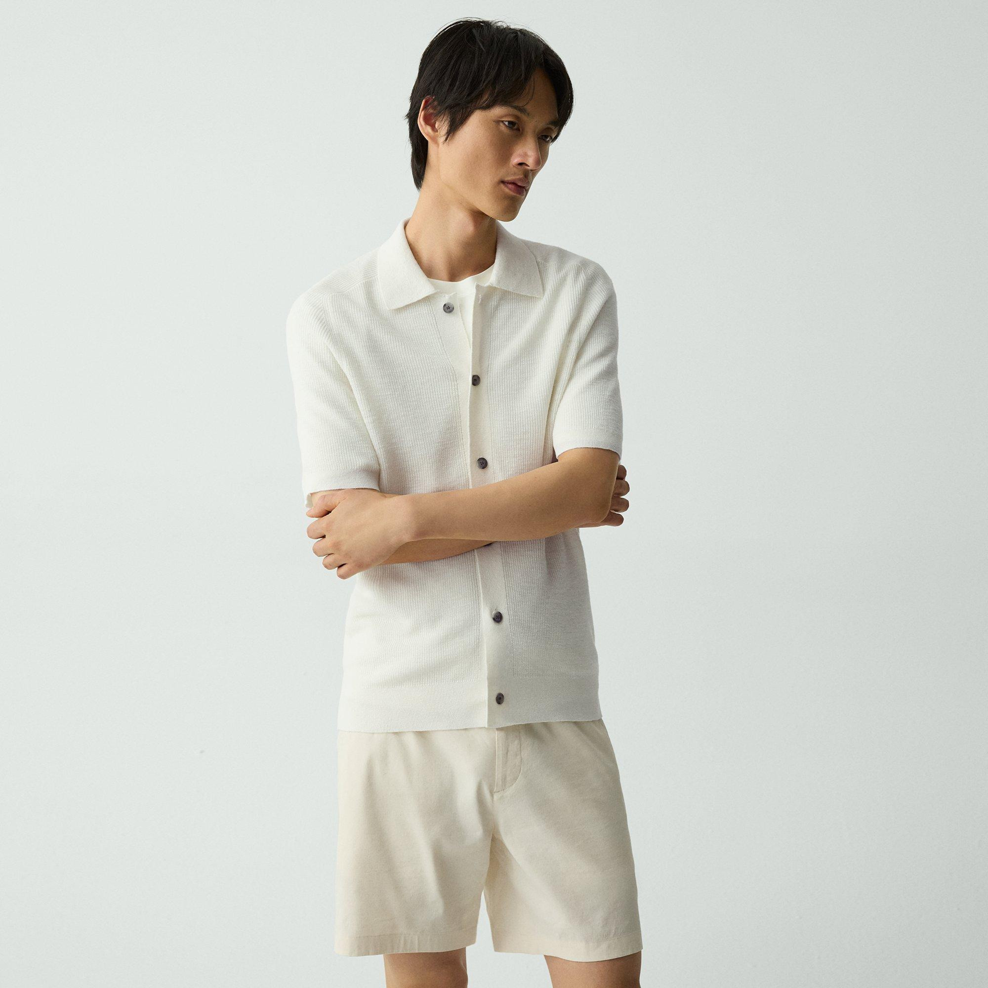 Short-Sleeve Button-Up Shirt in Pacific Linen - 2