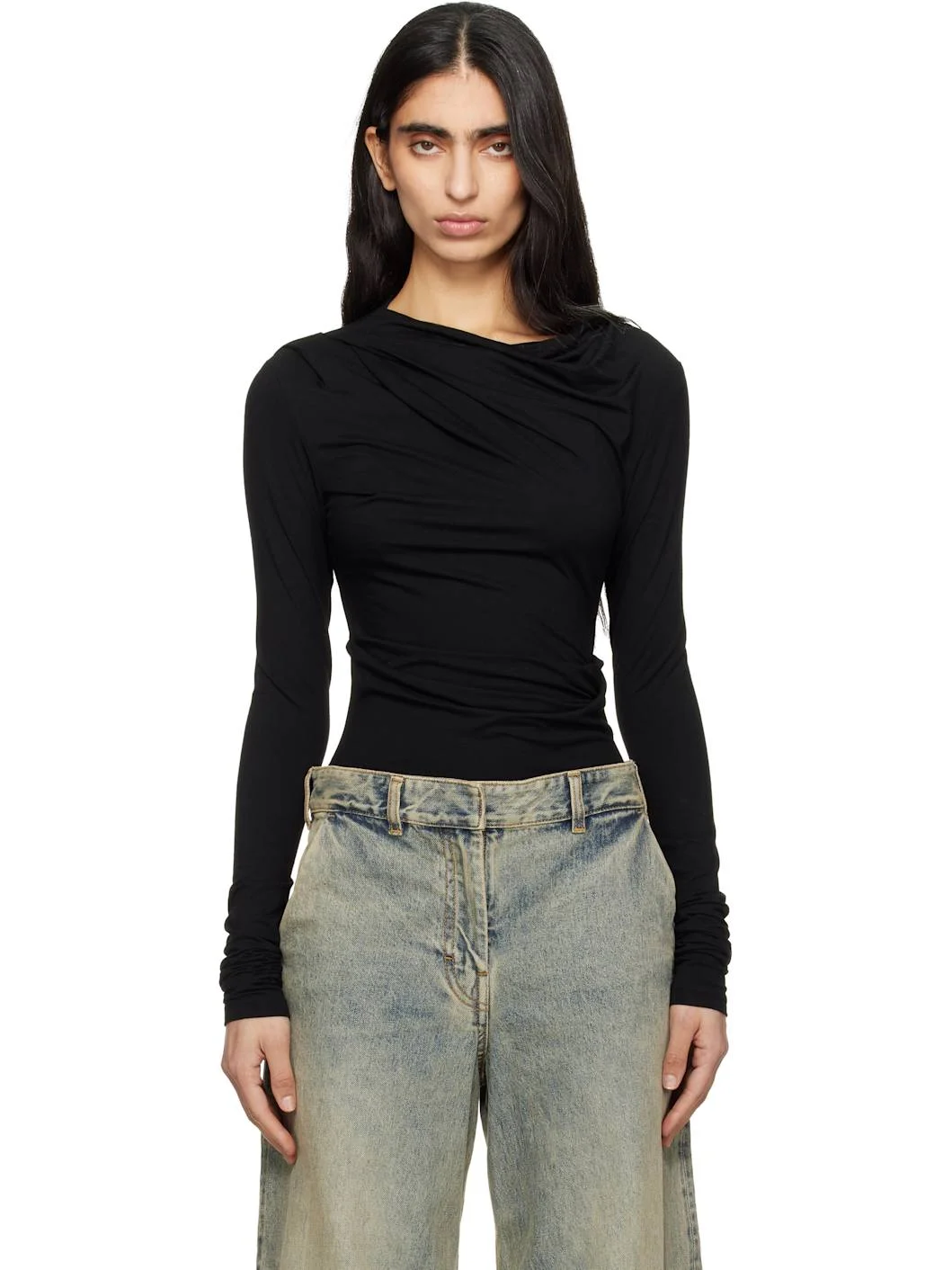 Black Drape Top - 1